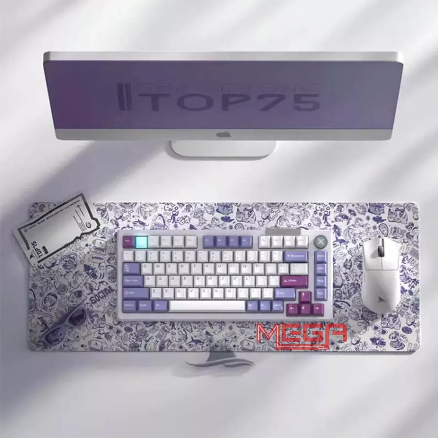 Bàn phím cơ không dây Darmoshark TOP75 Tri-mode LCD Customize RGB