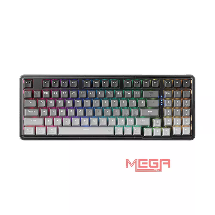 Bàn phím cơ không dây Machenike K500F-B94W Tri-mode RGB GR Purple Switch Grey