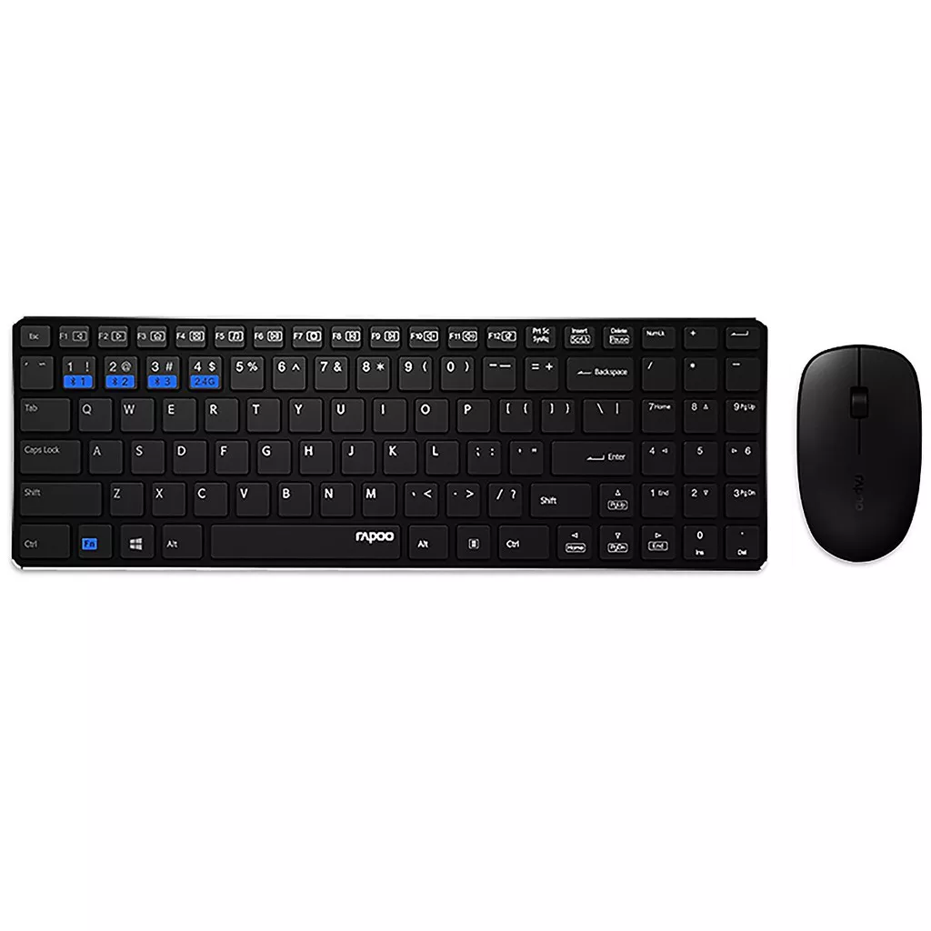 Combo Bàn phím + chuột Rapoo 9300M (USB-Wireless, Bluetooth)