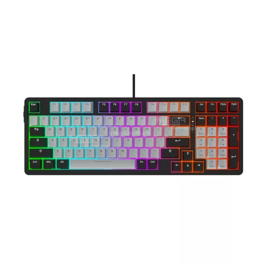 Bàn phím cơ DAREU EK98X Black grey Optical