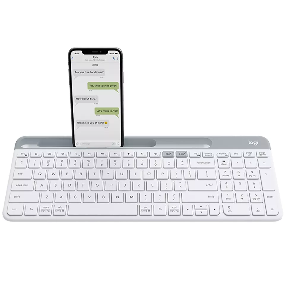 Bàn phím không dây Logitech K580 Slim Bluetooth Trắng