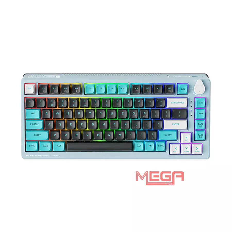 Bàn phím cơ không dây Machenike K600T-B82 Tri-Mode RGB GR Silver Switch Grey Blue