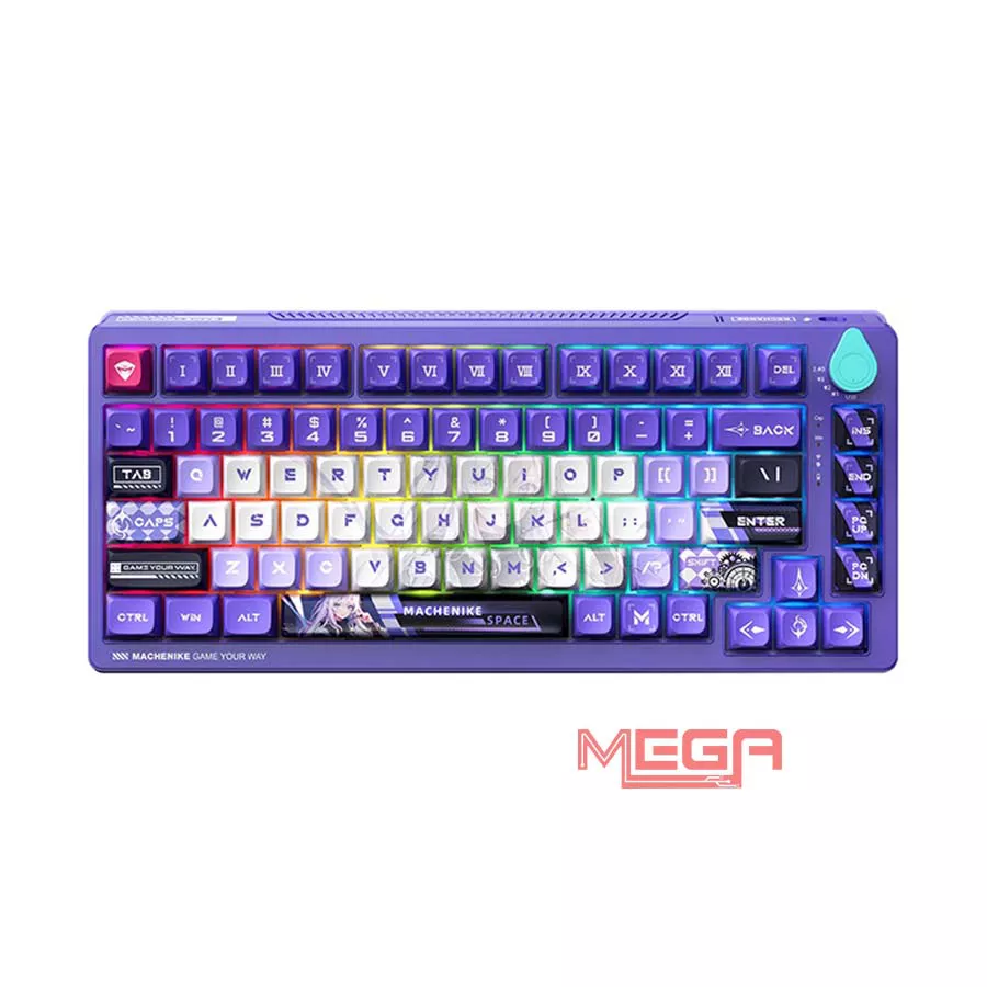 Bàn phím cơ không dây Machenike K600T-B82 Tri-Mode RGB GR Green Switch IP Shirasaiko Edition