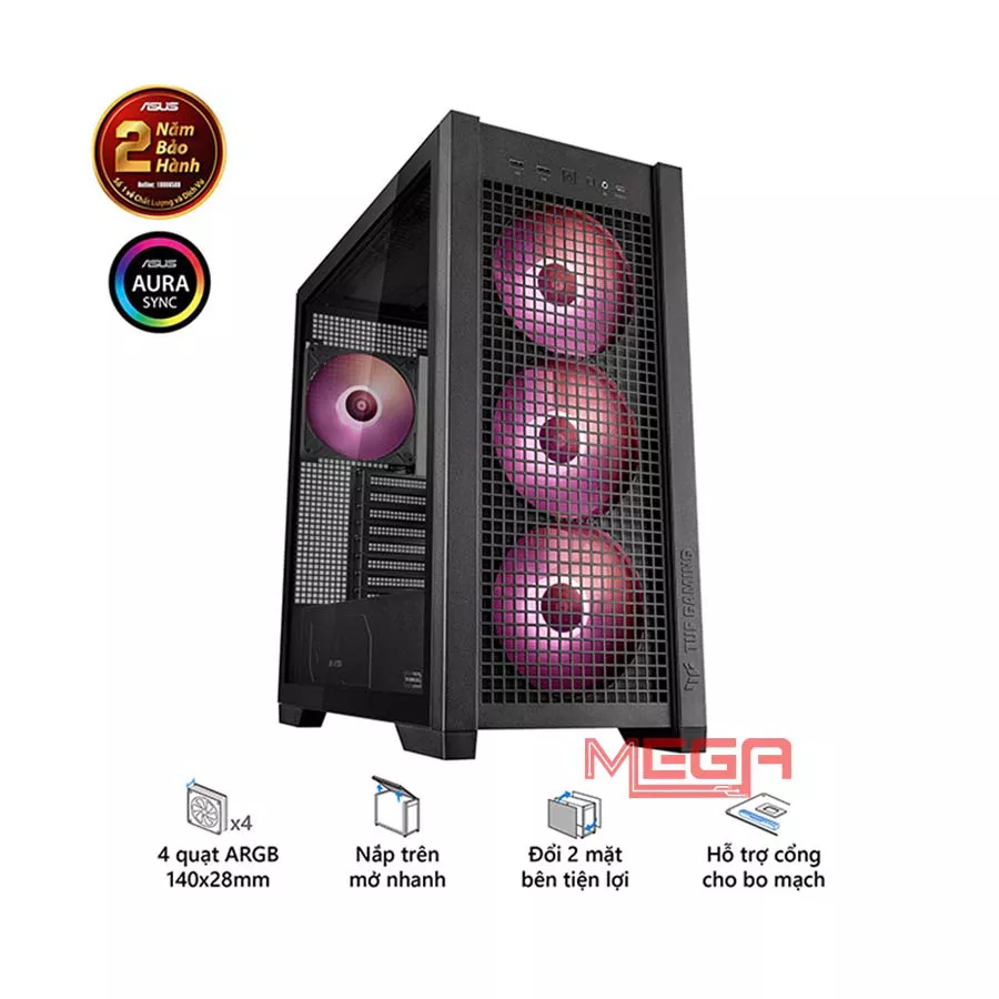 Case Asus TUF Gaming GT302 ARGB Đen