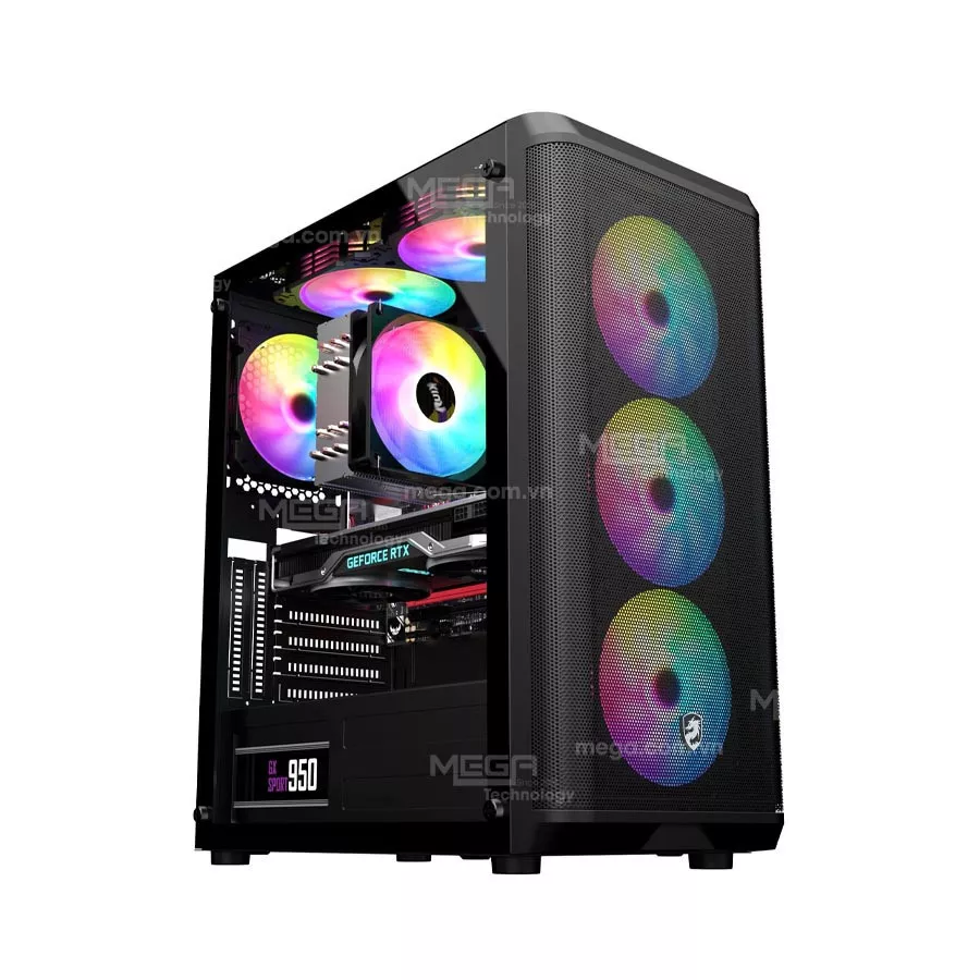 Vỏ Case Vitra Saphira AX10 E- ATX Black Kèm 3FAN RGB