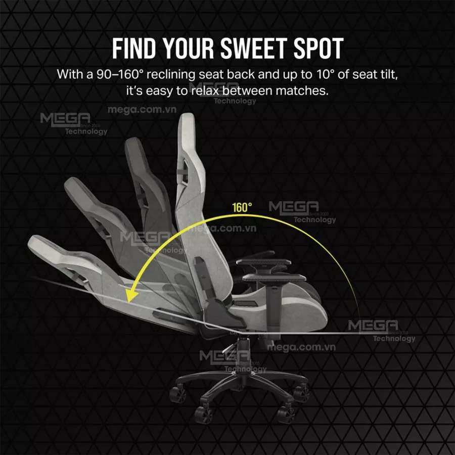 Ghế Corsair T3 RUSH Gray-White CF-9010058-WW