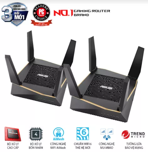 Router wifi ASUS RT-AX92U 2-PK, Chuẩn AX6100
