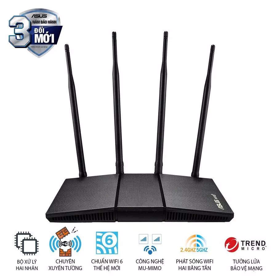 Router Asus RT-AX1800HP V2 Wifi 6 chuẩn AX1800