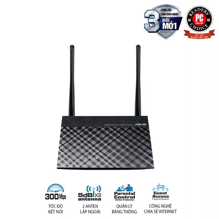 Router Wifi Asus RT-N12+ B1 Wireless N300Mbps 2.4GHz