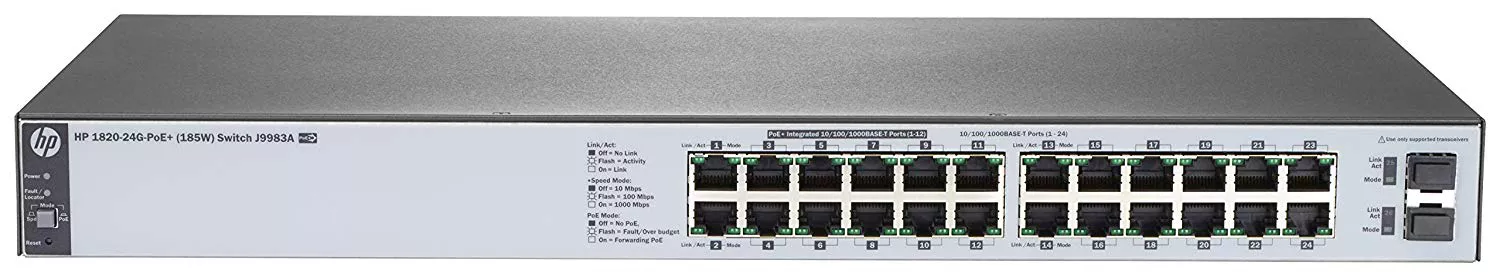 Switch PoE+ HPE OfficeConnect 1820 24G PoE+ (185W) Switch - J9983A
