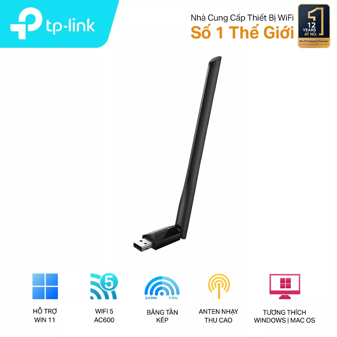 Bộ thu sóng TP-LINK, 2,4GHz,5GHz_Archer T2U Plus