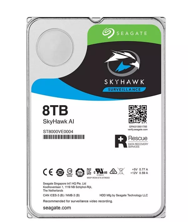 Ổ cứng HDD PC 8TB Seagate Surveillance SkyHawk AI ST8000VE0004