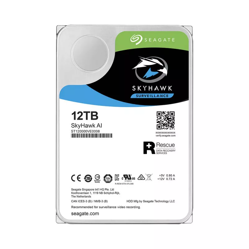 Ổ cứng HDD PC 12TB Seagate Surveillance SkyHawk AI ST12000VE0008