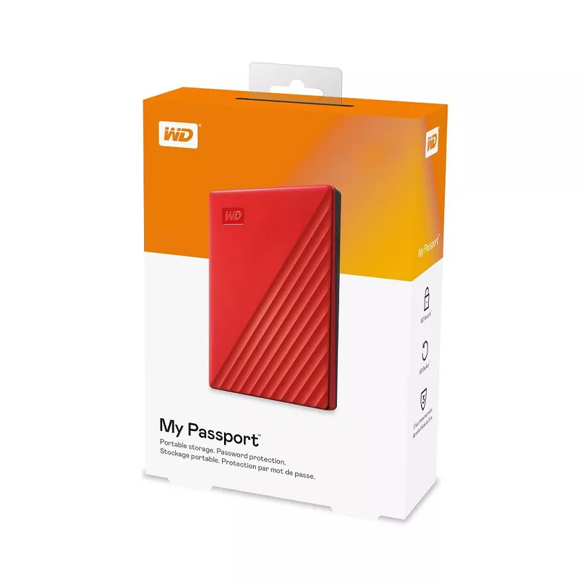 HDD BOX 1TB WD My Passport USB 3.2 màu đỏ