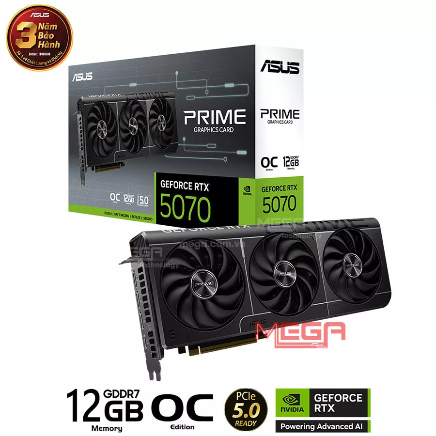 Vga Asus Prime GeForce RTX 5070 12GB GDDR7 OC Edition