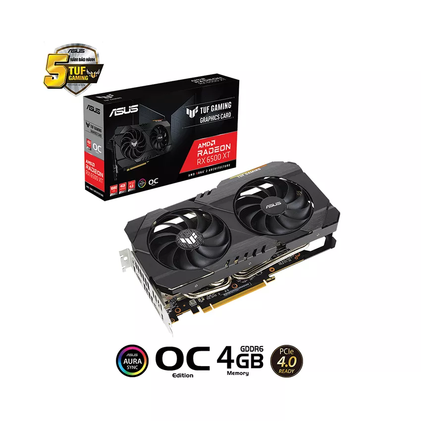 Vga ASUS 4GB TUF RX 6500 XT O4G Gaming