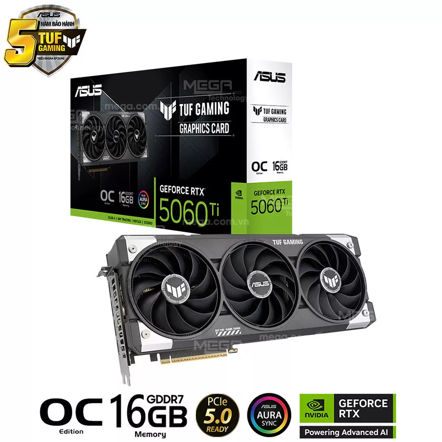 Vga ASUS TUF Gaming GeForce RTX 5060 Ti 16GB GDDR7 OC Edition