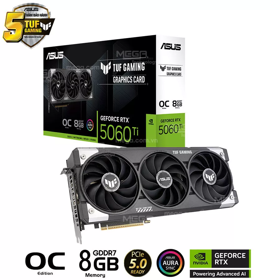 Vga ASUS TUF Gaming GeForce RTX 5060 Ti 8GB GDDR7 OC Edition