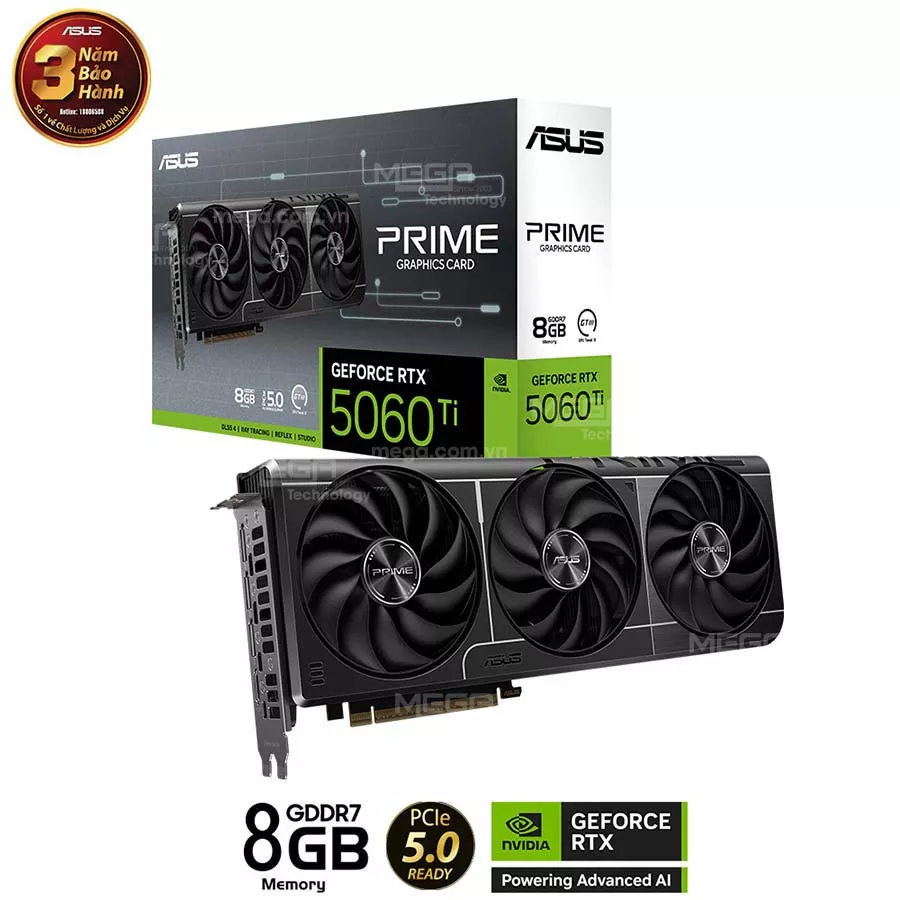 Vga ASUS PRIME GeForce RTX 5060 Ti 8GB GDDR7