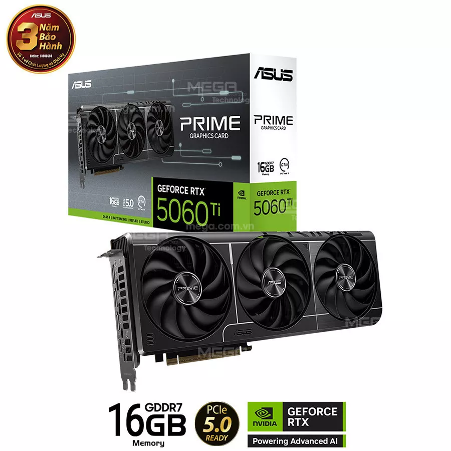 Vga ASUS PRIME GeForce RTX 5060 Ti 16GB GDDR7