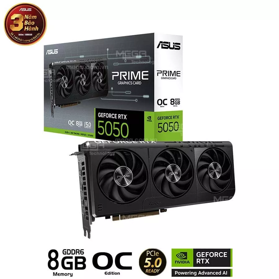 Vga Asus Prime GeForce RTX 5050 8GB GDDR6 OC Edition