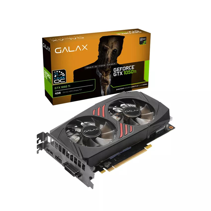 VGA Galax GeForce 4GB P75S GTX 1050 Ti 1 Click OC 50IQH8DSQ31C