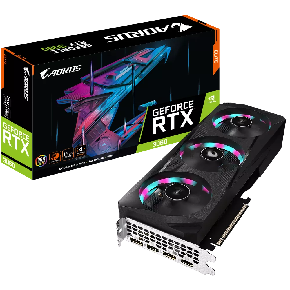 VGA Gigabyte 12GB RTX 3060 12G AORUS ELITE GV-N3060AORUS E-12GD
