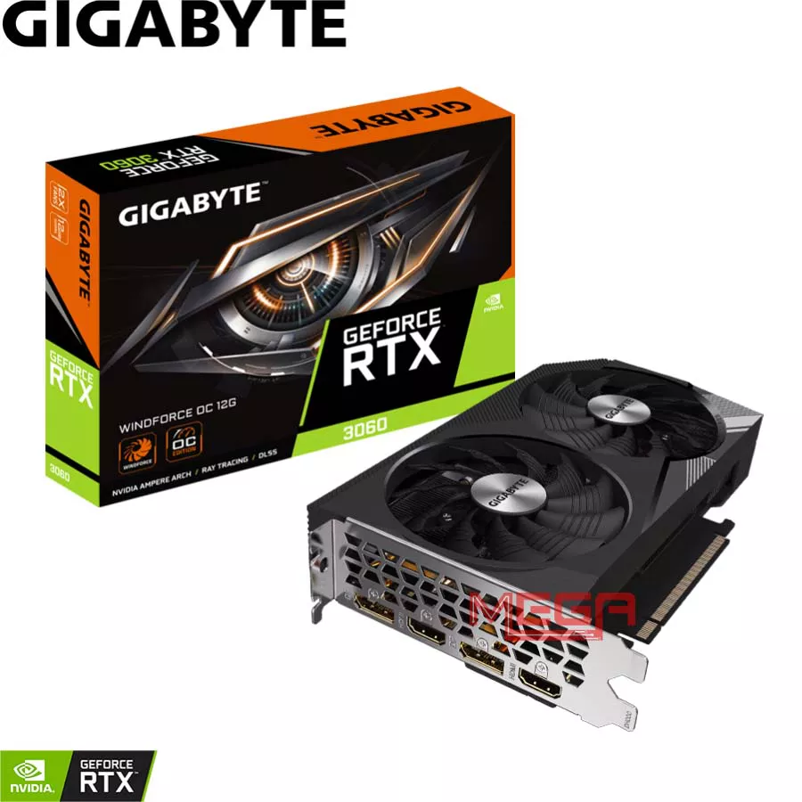 VGA Gigabyte GeForce RTX 3060 WINDFORCE OC 12GB N3060WF2OC-12GD