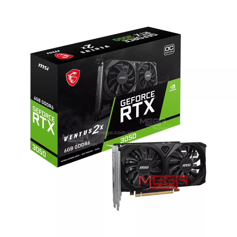 VGA MSI GeForce RTX 3050 VENTUS 2X E 6G OC GDDR6