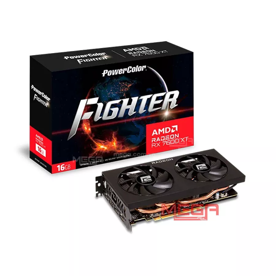 Vga PowerColor Fighter AMD Radeon RX 7600 XT 16GB GDDR6
