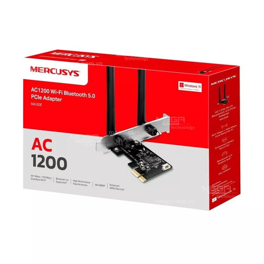Card Mạng PCIe WiFi Bluetooth Mercusys MA30E