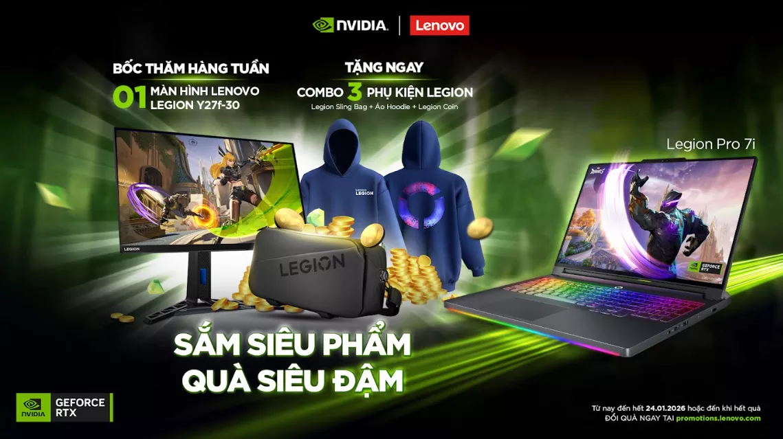 SẮM SIÊU PHẨM, QUÀ SIÊU ĐẬM – ƯU ĐÃI KHỦNG CHO LAPTOP GAMING LENOVO LEGION